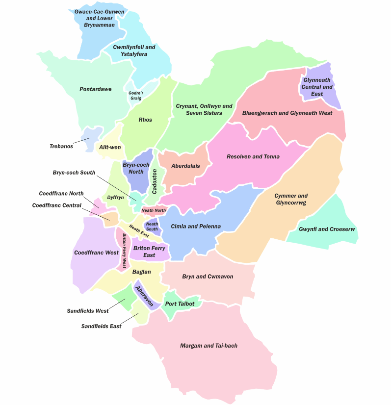 Neath Port Talbot Electoral Ward Map