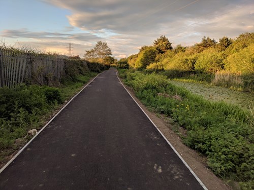 Neath Canal cycle path after resurfacing