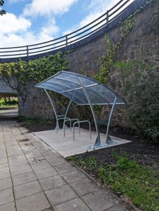 Cycle shelter at Aberavon Shopping Centre